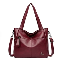 quality womens leather top handle bags female shoulder sac tote shopper bag luxury designer handbags for woman