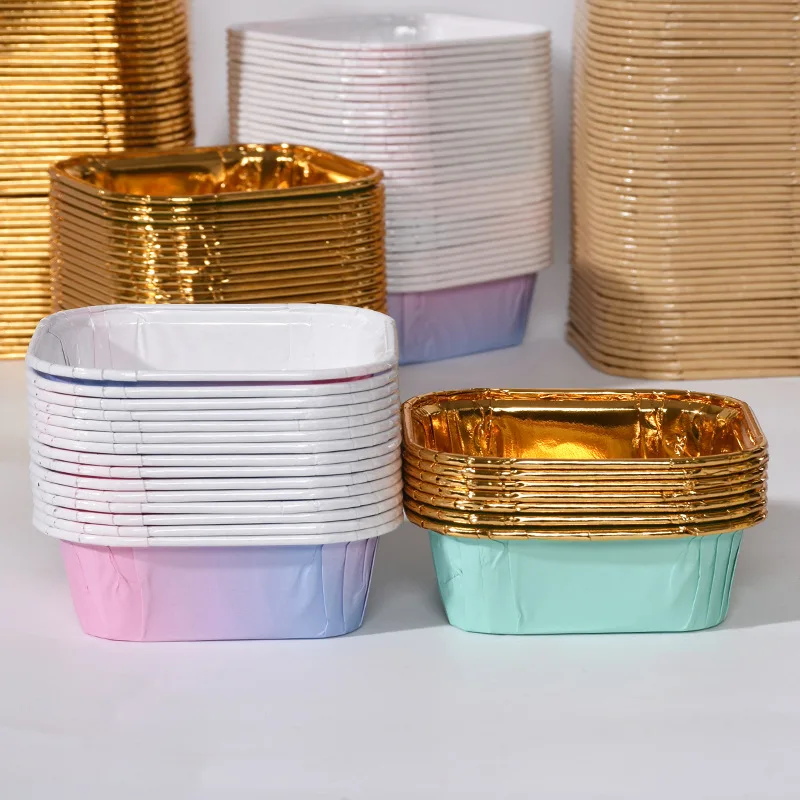 50 Шт. Квадратная Форма Для Торта Бумага Термостойкие Силиконовые Маслостойкие