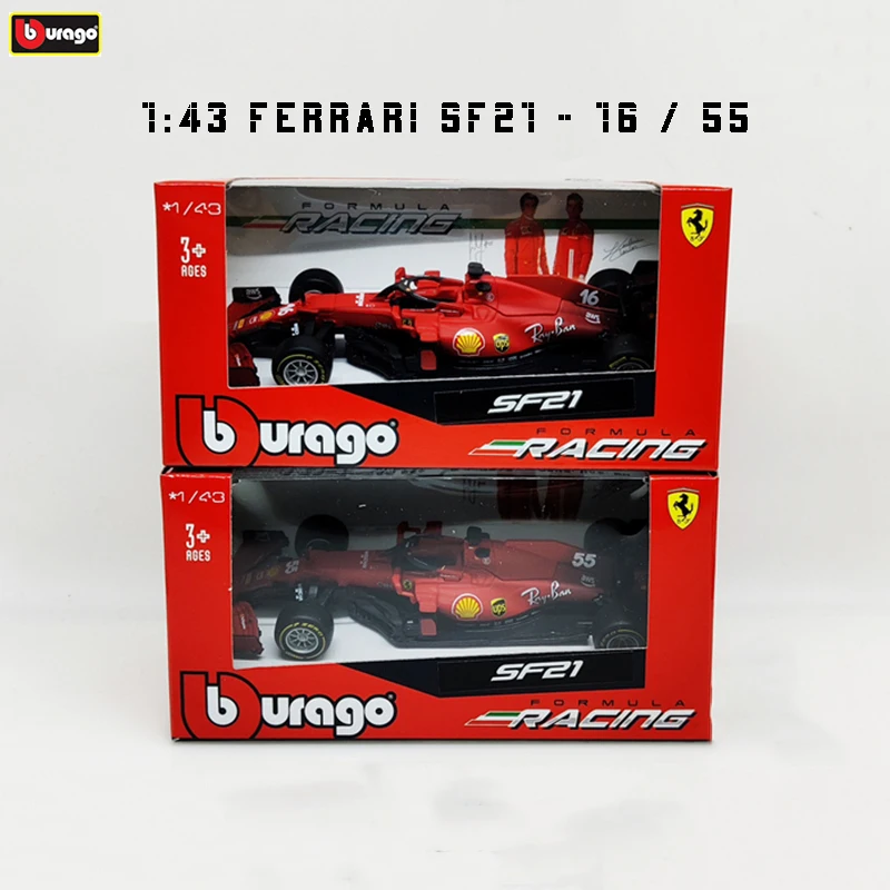 

Модель автомобиля Bburago Ferrari F1 SF21 #55 #16, масштаб 1:43, 2021