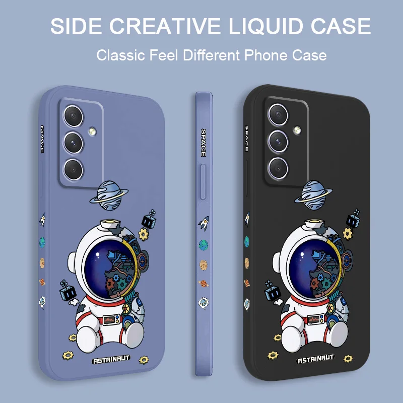 Чехол с рисунком астронавта для Samsung A16 A06 A54 A34 A24 A14 A04E A73 A53 A33 A23 A03 A72 A52 A52S A32 A22 A15 A25 A35