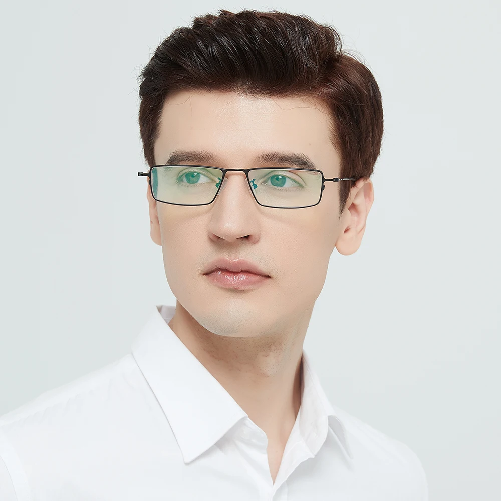 Мужская квадратная оправа для очков из чистого титана сверхлегкая 6 г узкая