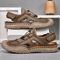 new mens large size sandals summer breathable mesh sandals men outdoor casual lightweight beach sandals fashion men shoes 38 46