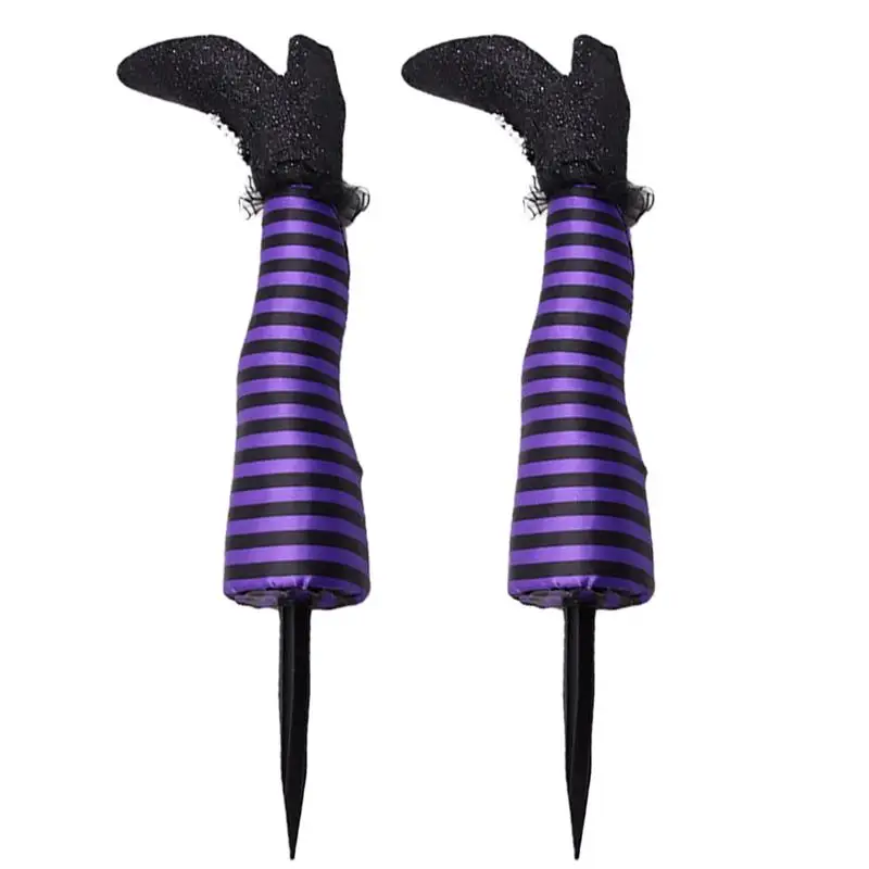 

1 Pair Witch Leg Haunted House Body Part Halloween Witch Leg Decoration Ground Insert Halloween Outdoor Lawn Garden Yard Decor