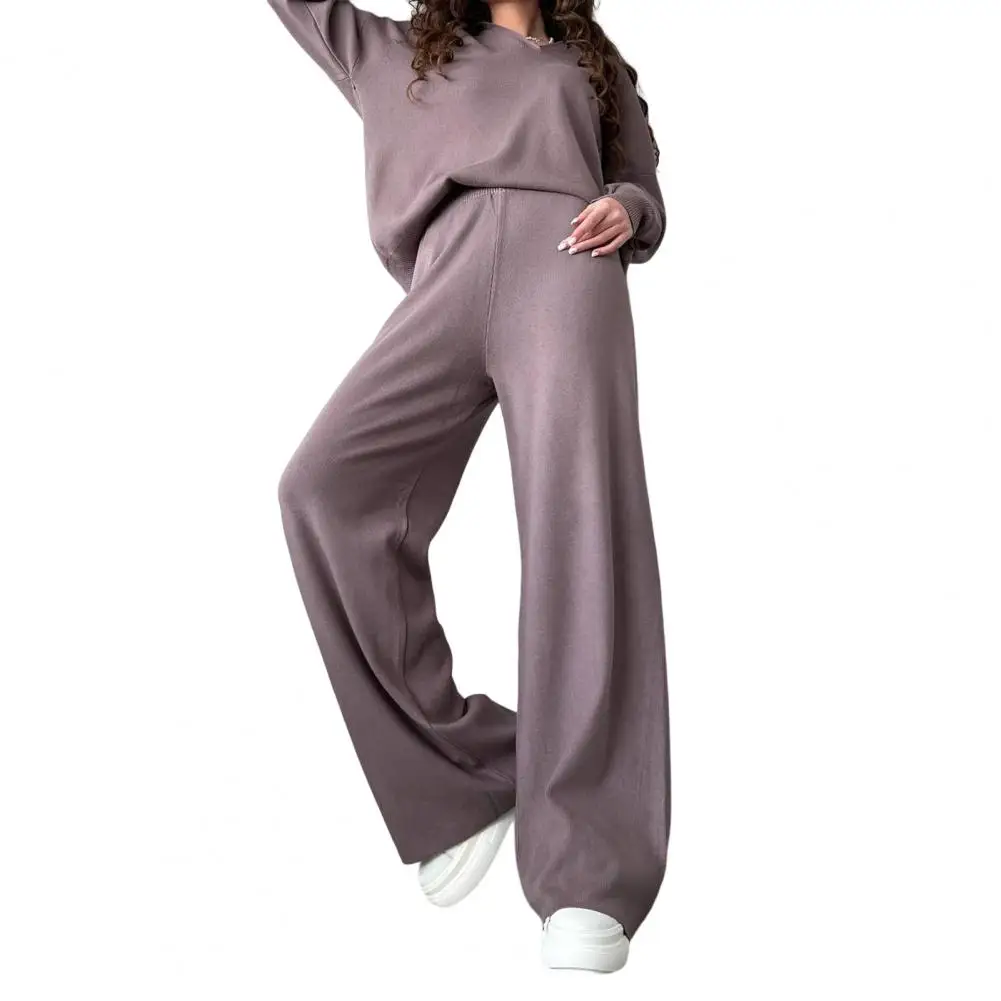 

Женский тонкий спортивный костюм 2 шт./компл., Осенний однотонный плотный теплый термокостюм с длинными рукавами и капюшоном, толстовка с эластичным поясом и брюки, комплект