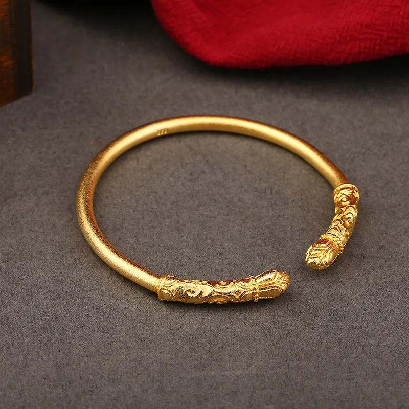 Simple Gold Dubai Ladies Bracelet African Arabian Jewelry Accessories Wholesale Fashion Dubai Sandblasting Bracelet Jewelry