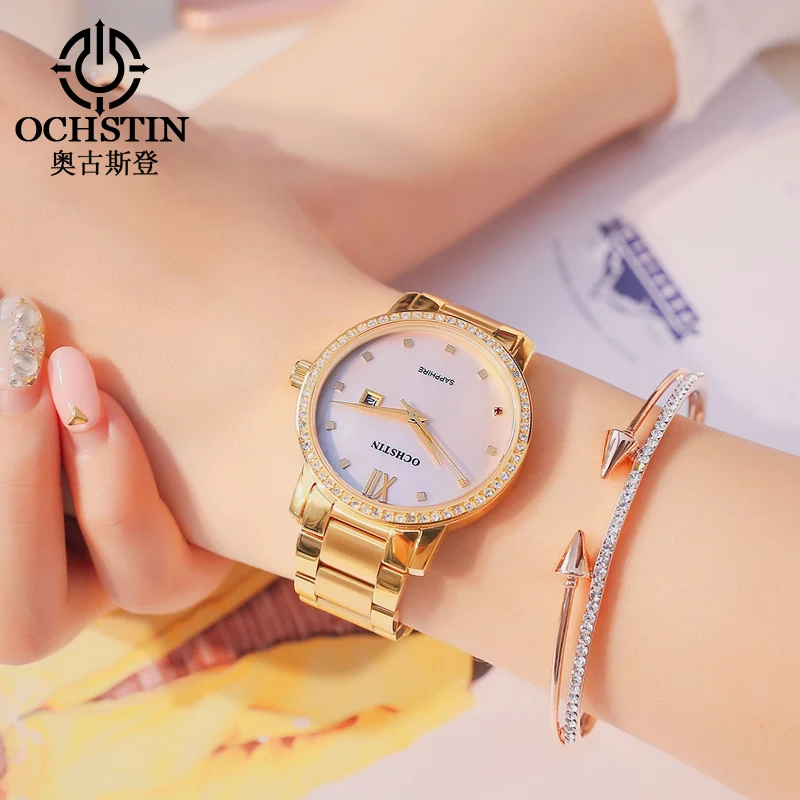 OCHSTIN LQ014C Quartz Waterproof Women Wristwatches Sapphire Trendy High Quality Casual Stainless Steel Strap Watch for Women enlarge