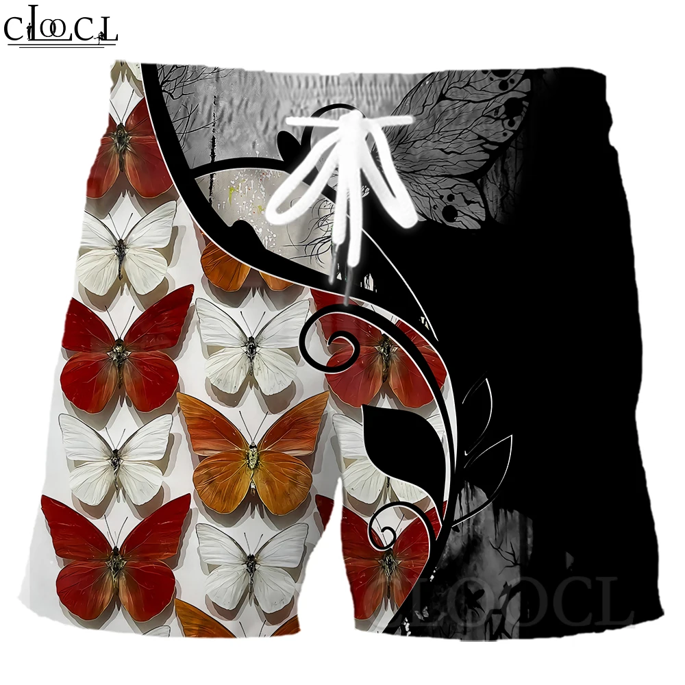 

CLOOCL Men Shorts Beautiful Butterfly 3D Graphics Printed Summer Beach Shorts Male Sports Shorts Street Casual All-match Shorts