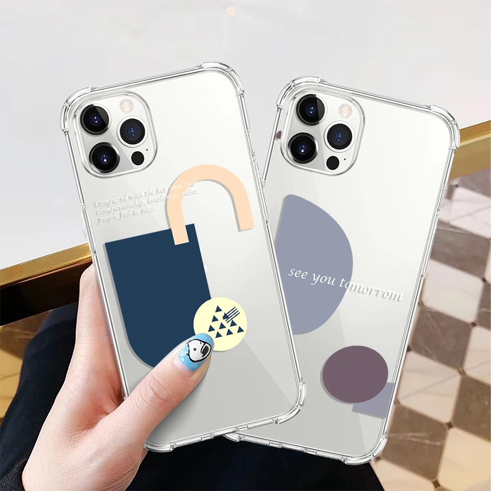 

Simple Creative Art Case for Iphone 11 12 13 Pro Max Mini Shockproof Soft TPU Cover for Iphone X XS MAX XR 6S 6 7 8 Plus SE 2020