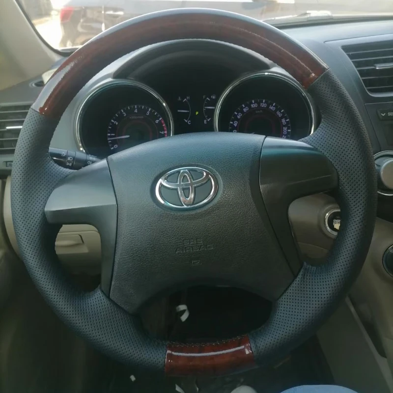 

Cover Customization Leather Hand-stitched Car Steering Wheel Handle Cover for Toyota's Old Hanlanda Six-generation Camry