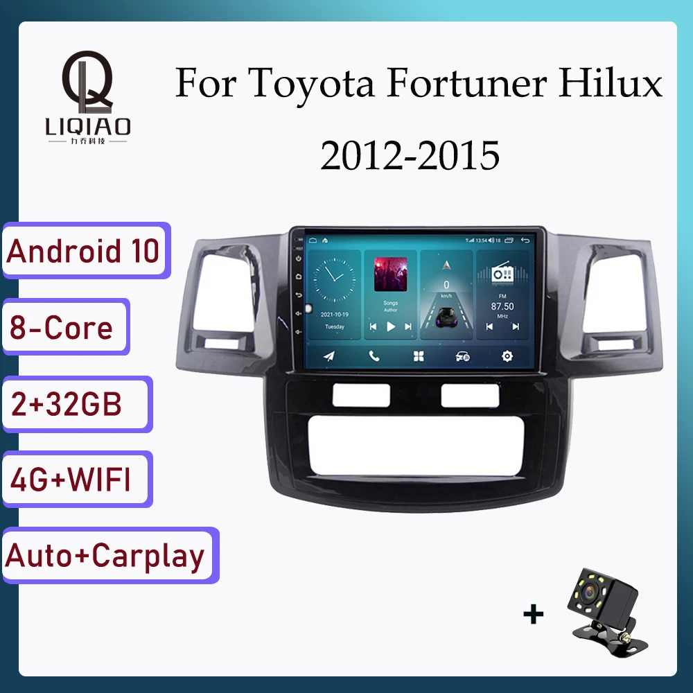 

Carplay Auto Car Radio For Toyota Fortuner Hilux 2012-2015 Android Car Multimedia DVD Player Head Unit GPS Navi DSP BT Bluetooth