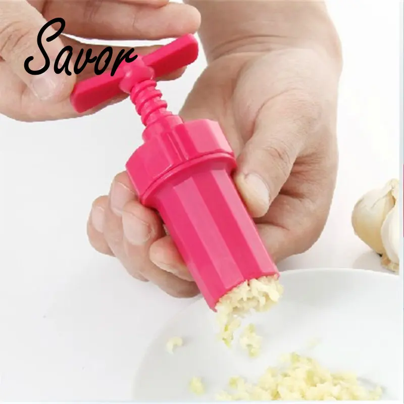 

Practical Kitchen Cooking Tools Garlic press Crusher Presser screw squeeze Peeler Garlic Crusher