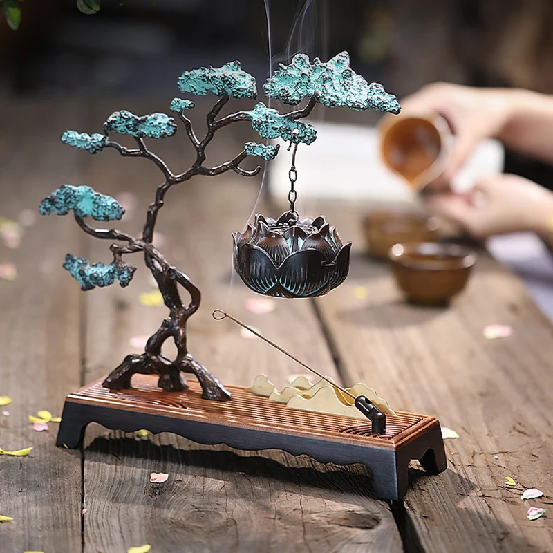 

Ароматическая горелка с обратным потоком, подставка для лампы в виде лотоса, Будды, фонтана с водопадом, дзен садовый держатель для лампочек...