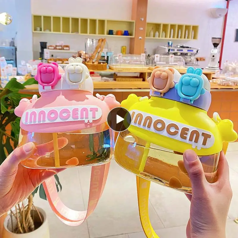 

Outdoor Travel Bottle Large Capacity Cartoon Water Bottle Water Bottle Portable Sports Drinking Bottle Water Cup Straw Cup