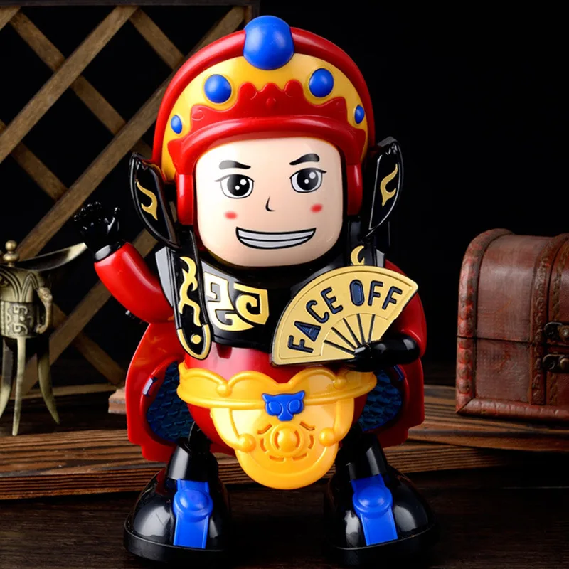 

Sichuan opera face changing doll electric dancing robot doll with lights music children puzzle Chinese toys