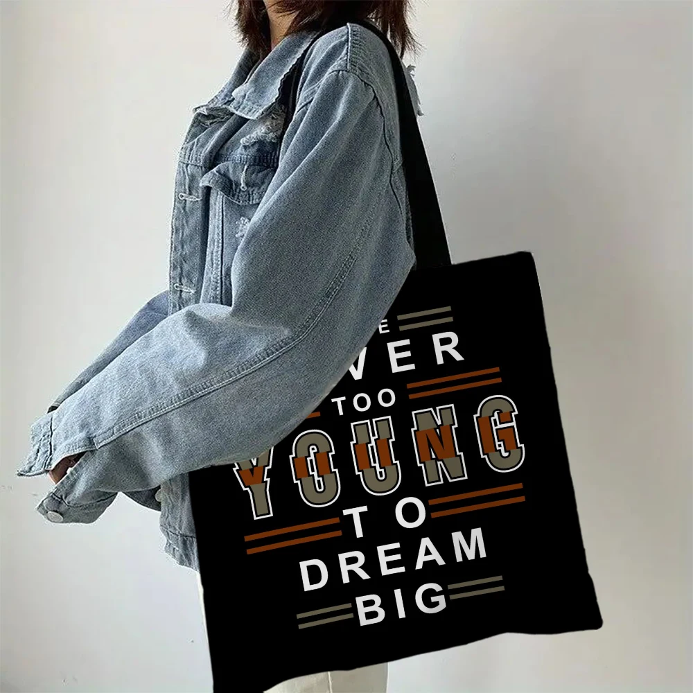 Черно-белая Женская Льняная Сумка Для Покупок С Геометрическим Рисунком