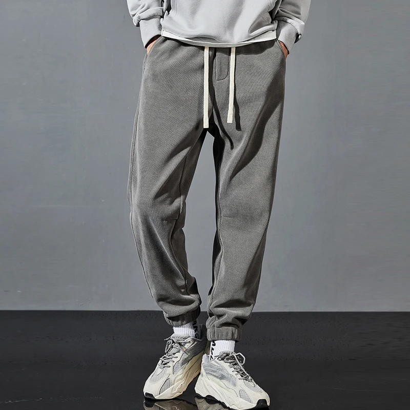 

2023 мужские шерстяные зимние брюки, уличная одежда, однотонные брюки, повседневные спортивные брюки