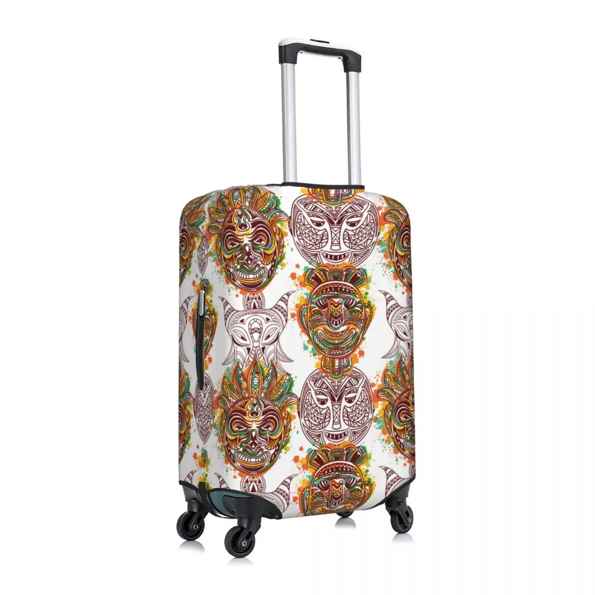 

African Tribal Mask Luggage Cover Spandex Suitcase Protector Fits 19-21 Inch