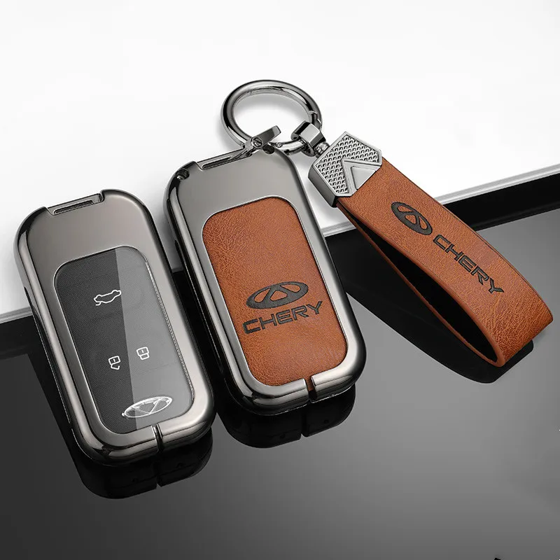

Zinc Alloy Car Smart Remote Fob Key Case Full Cover Protect Holder Shell For Chery Tiggo 8 7 5X 2019 2020 Keychain Accessories