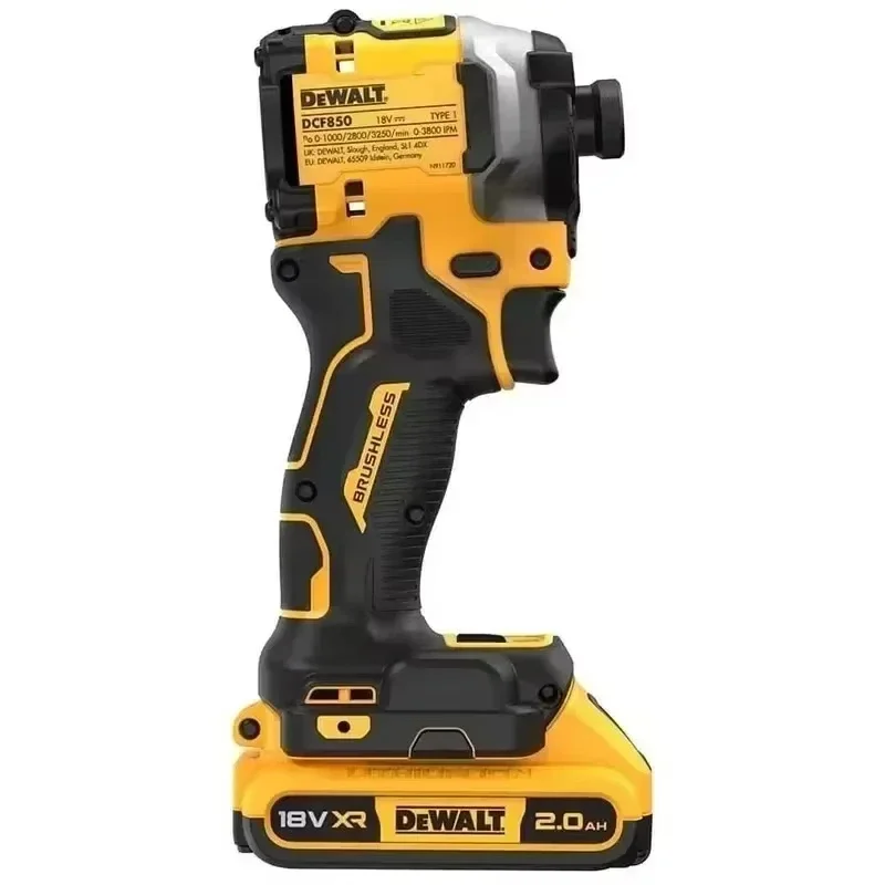 Фото DEWALT DCF850 20 В ударная отвертка электрическая ударная дрель электроинструменты 205NM бесщеточный двигатель аккумуляторный инструмент №1