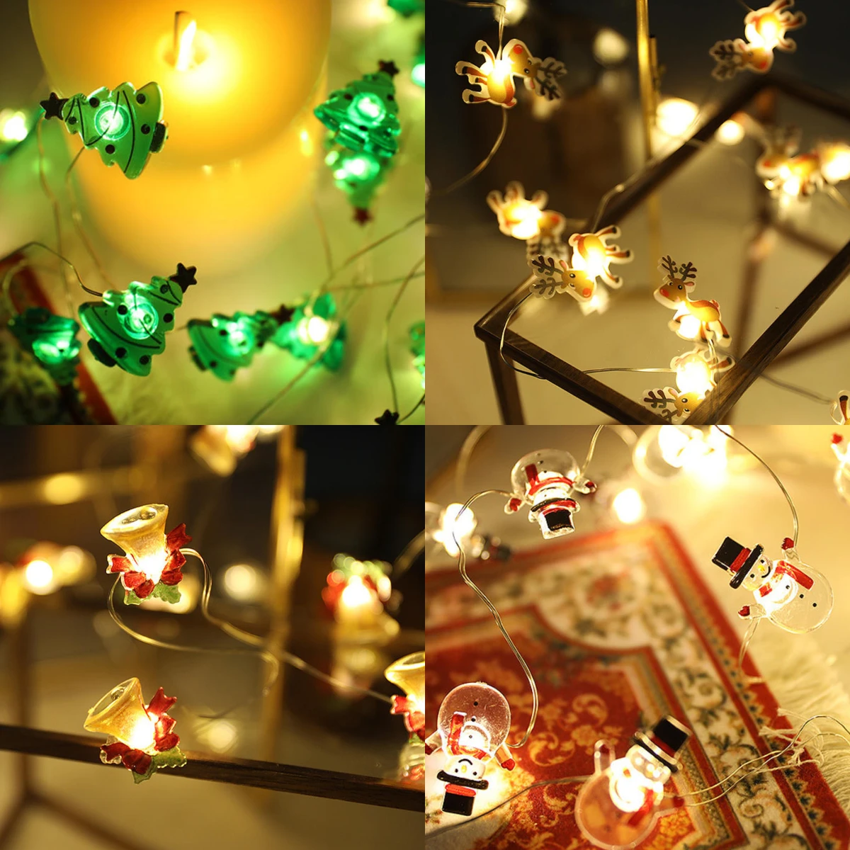 Рождественская гирлянда елка снеговик колокольчики праздничная вечеринка