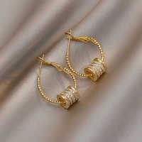south korea style new style elegant metal ring earrings wedding banquet gift womens jewelry earrings 2021