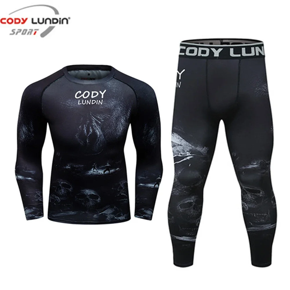 Мужская спортивная одежда для ММА компрессионный спортивный костюм рубашка бега
