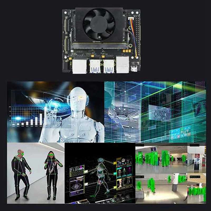 

For Jetson Xavier NX Development Board Kit+8GB Core Board+Cooling Fan+Network Card+128G SSD+Network Cable+Power US Plug