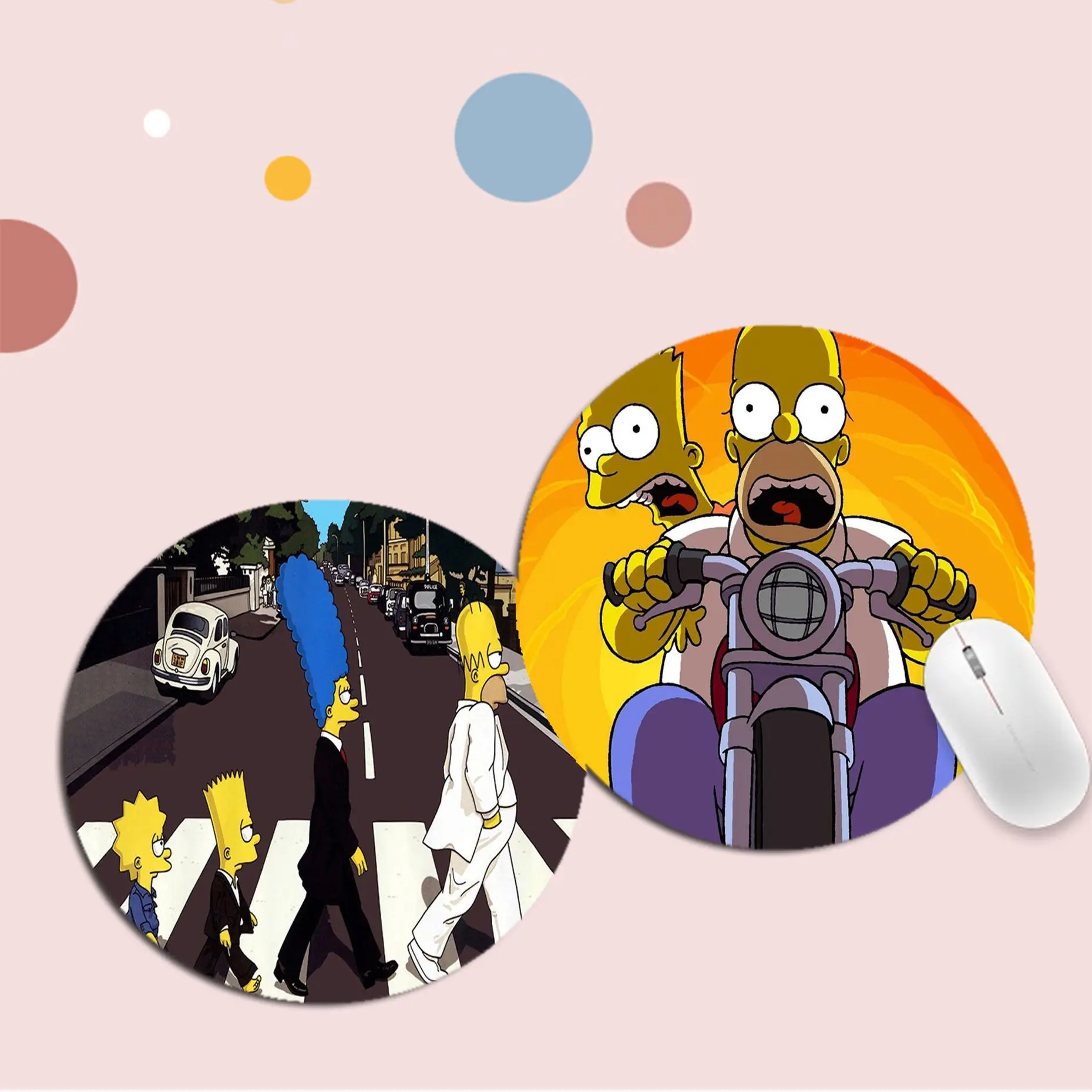 

Disney The Simpsons Animation Round Gaming Mouse Pad Gamer Desk Mats Keyboard Pad Mause Pad Office Desk Set Writing Desk Mats