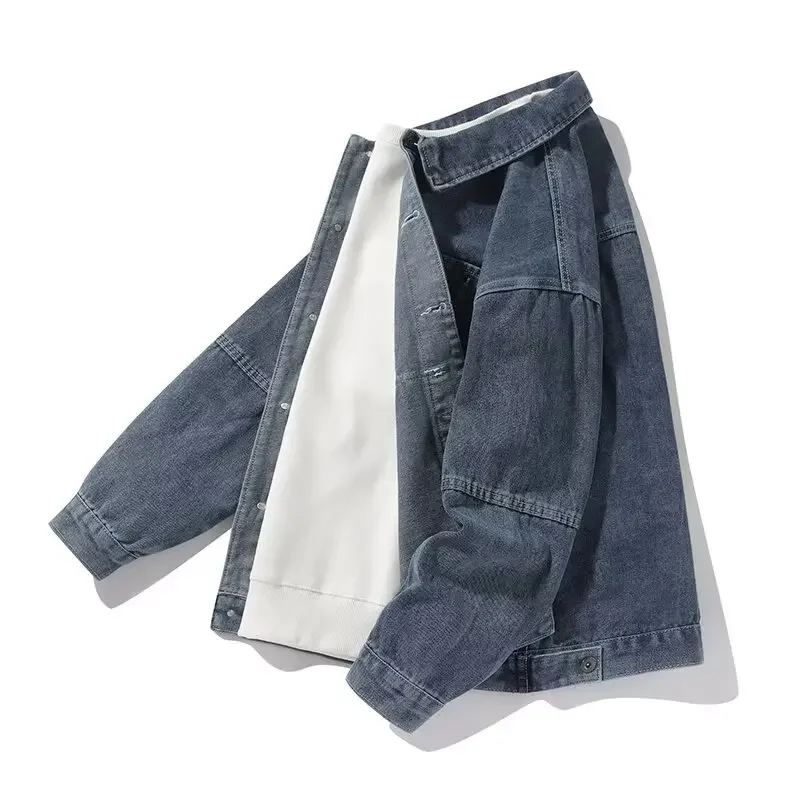 Мужская джинсовая куртка в американском стиле повседневная винтажная Свободная