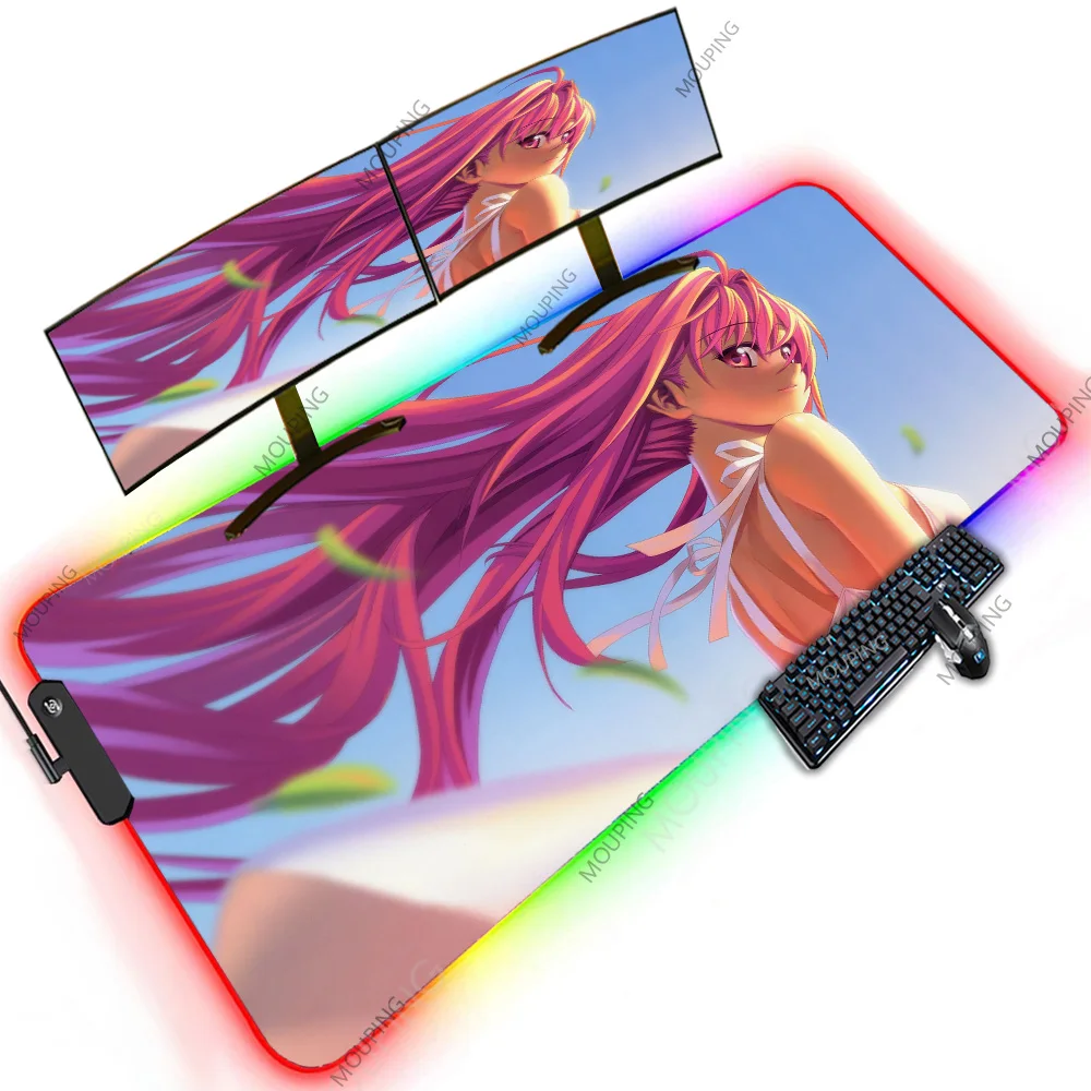 

Pink Persona Cute Anime Mousepad Computer Desk Table Pc Gadgets LED Otaku Big Mause Pads Xxxxl Adult Gaming Mats Backlit Deskpad