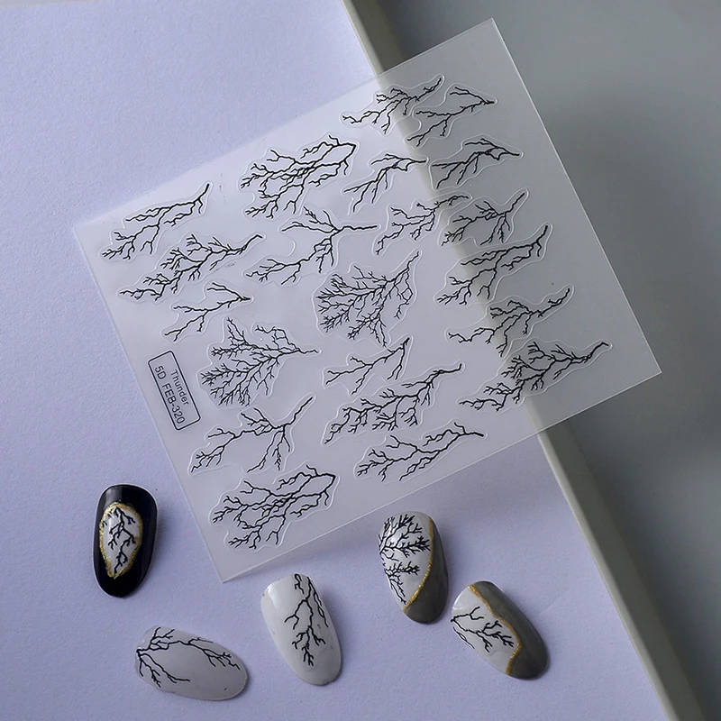 

Наклейки для дизайна ногтей «черные сердца»