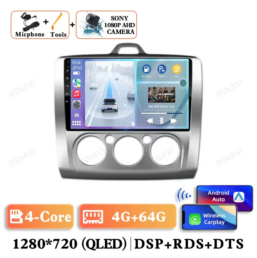 

Android 14 для Ford Focus 2 3 Mk2 Mk3 2004 2005-2011 Мультимедийное головное устройство Qualcomm 2DIN Carplay Auto NAVI DSP 4G LTE Автомагнитола