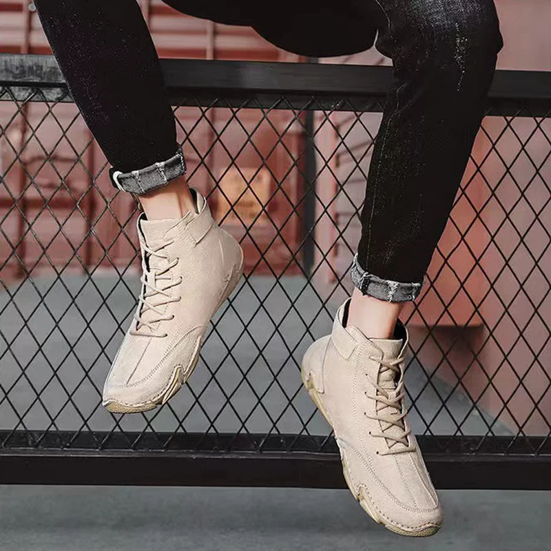 2022 New Casual Shoes for Men Warm Plus Velvet Thick Ankle Boots Fashion Trendy Outdoor Comfortable Non-slip Male Sports Shoes