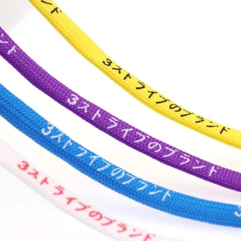 

Японские плоские шнурки с надписью Katakana 7 мм, стильные высококачественные шнурки, эластичные шнурки, Прямая поставка