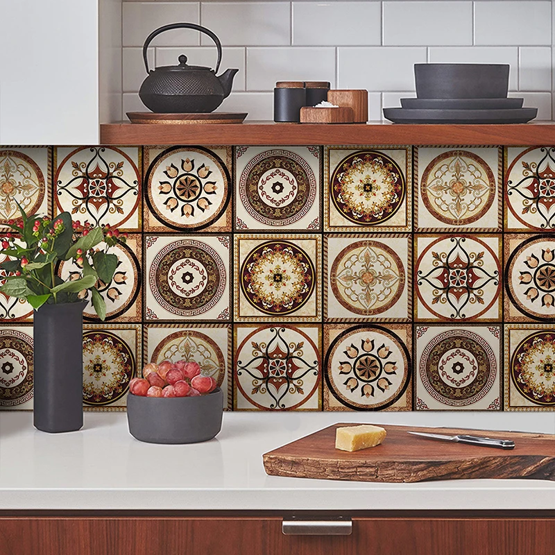 Цветные художественные водостойкие наклейки для настенной плитки подходят