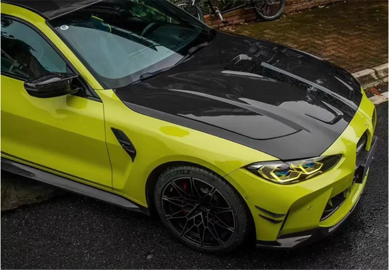 IMP Стиль Настоящее углеродное волокно Прозрачный передний бампер Капот