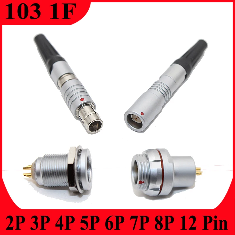 

Compatible Fischer 103 M14 1F 2 3 4 5 7 8 12 Pin Male Plug Female Socket Half-moon Positioning Pin Mobile And Fixed Connector