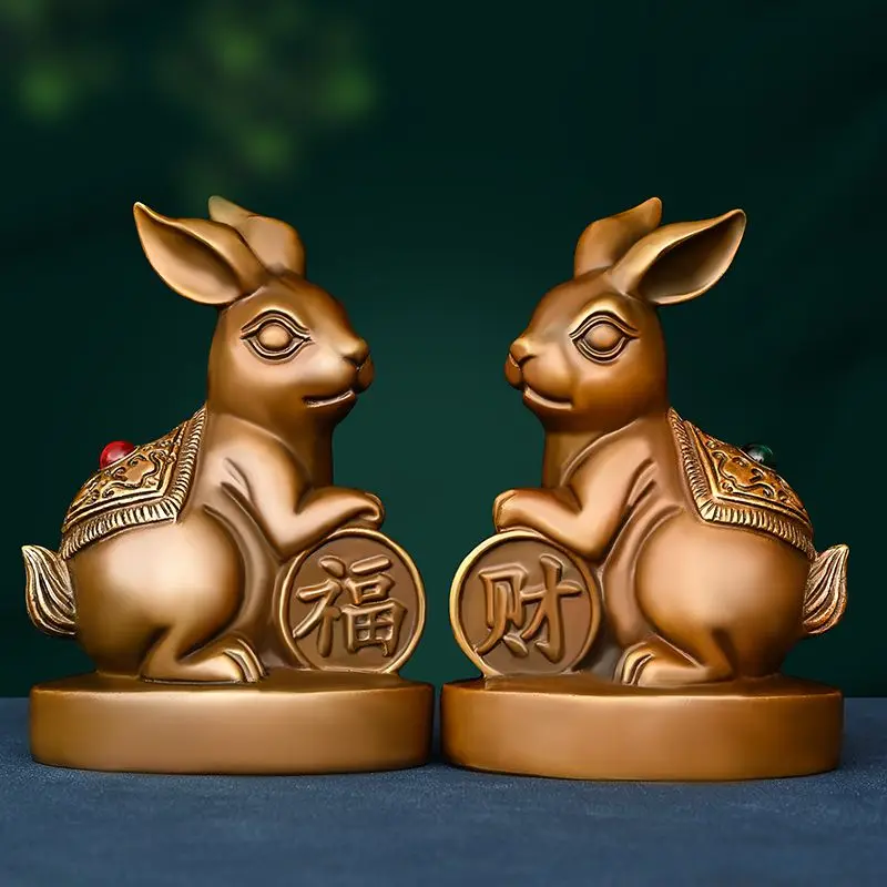 

Медные украшения, кролик богатства, Фортуна для дома и офиса, антикварные украшения, статуэтки на удачу, миниатюры