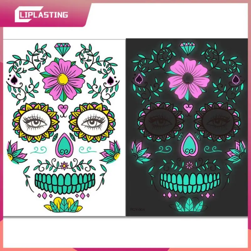 

NEW Halloween Tattoos Sticker Kit Luminous Skeleton Facial Makeup Sticker party Face Body Stickers Temporary Tattoo Stickers