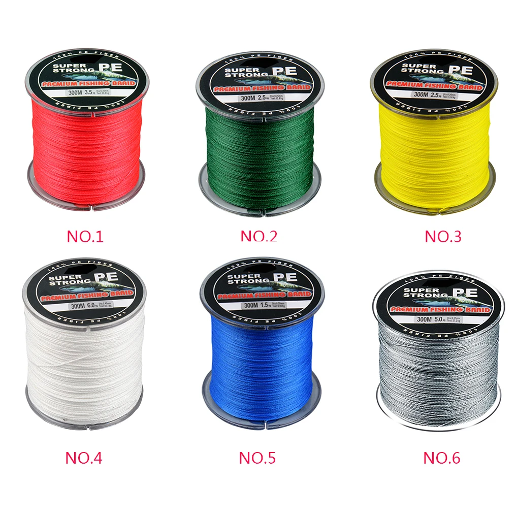 

Multicolour 300 Meters PE Braided Fishing Line 4 Strands Super Strong Multifilament Fishing Wire For Sea Angling Supplies