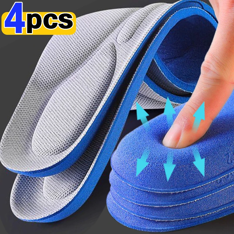 4pcs Memory Foam Insoles for Shoes Sole Deodorant Breathable Cushion Running Insoles for Feet Man Women Orthopedic Shoes Sole