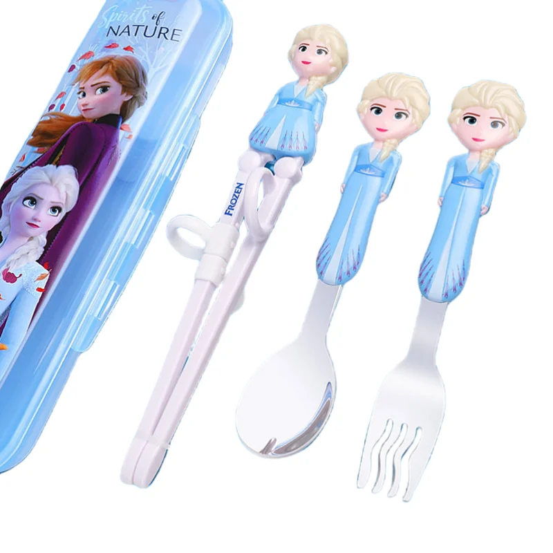 

Princess Elsa Snow White Anna anime peripheral kawaii cute cartoon training chopsticks spoon fork creative children's tableware