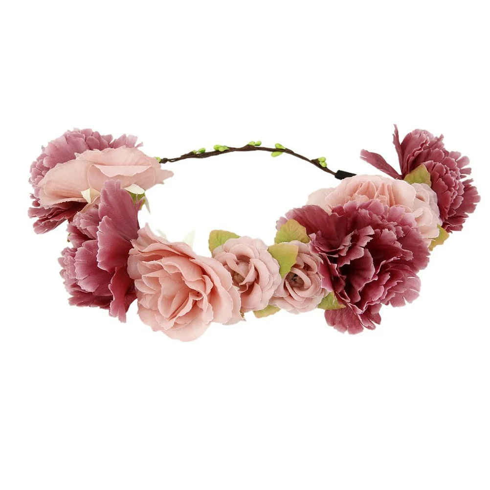 

Flower Headband Wreath Floral Garland Girl Women Hair Accessories Headpiece Head Headbands Wedding Girls Party Tiara Bridal