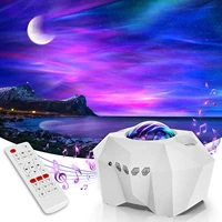 led star galaxy starry sky projector night light built in bluetooth speaker for home bedroom decoration child kids present lamp