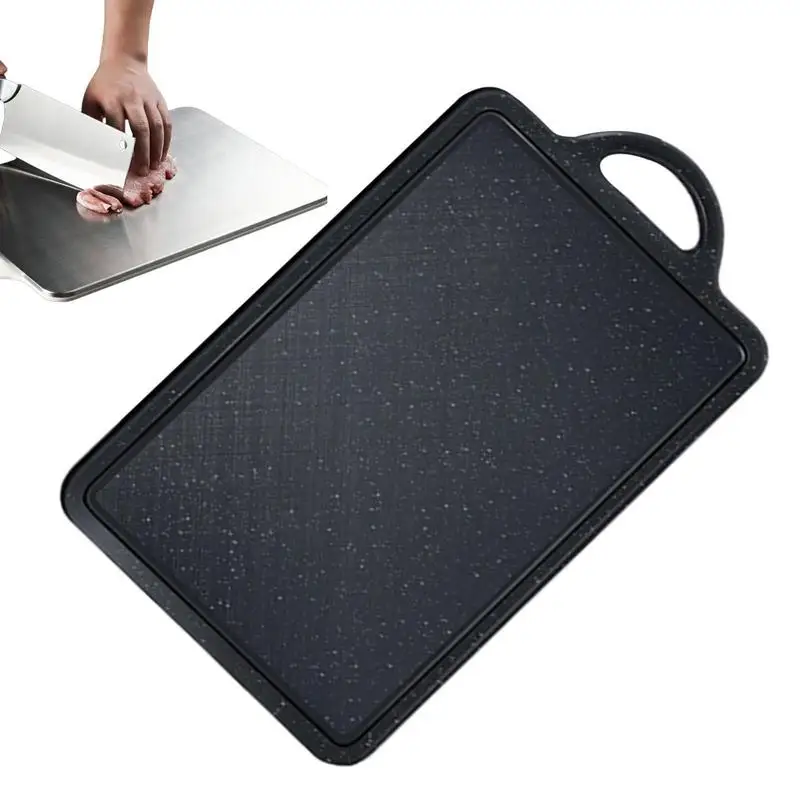 

Double-Sided Cutting Board Camping Food Grade Chopping Block 304 Stainless Thicken Non-Slip Classification PP Cutting Board