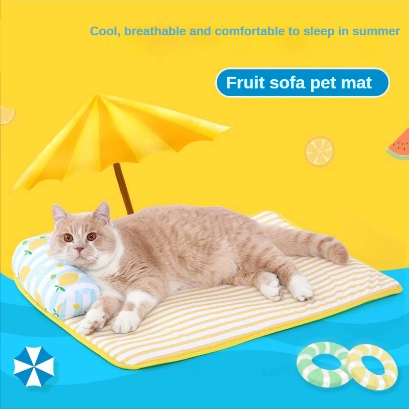 

Подушка для домашних животных, летняя кровать для собак, зернистость для кошек, крутой дышащий диван для кошек, летние круглые аксессуары, м...