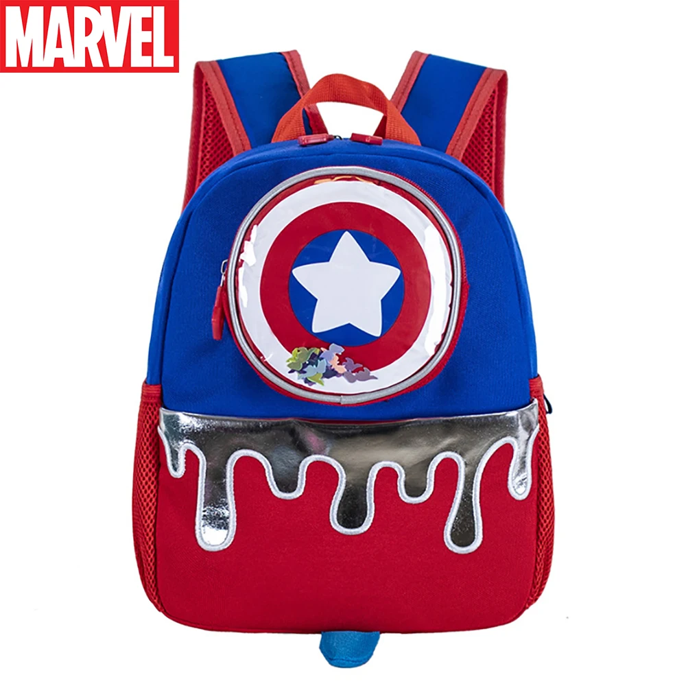 

Marvel Children's Lovely Cartoon Schoolbags For Boys Captain America Spider-man Print Backpacks Kids Fashion Lightweight Bag New