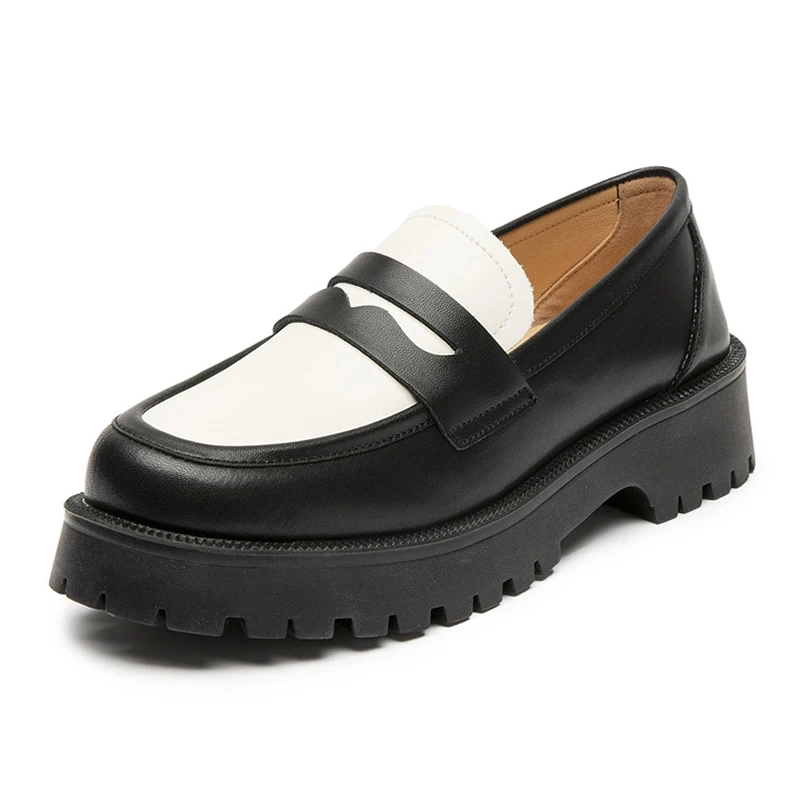 

Genuine Leather Loafers Women Shoes On Heels Fashion Casual Platform Shoes for Women 2022 Tennis Female Black Heels Women Pumps