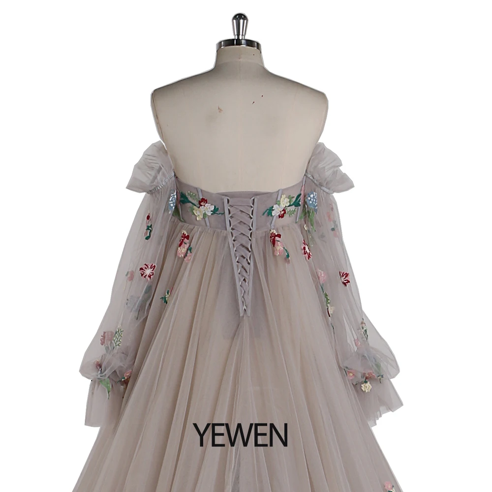 Embroidery Lace Maternity Dress for Photo Shoot Front Slit Maternity Maxi Woman Baby Shower Dresses YEWEN YW220331 enlarge