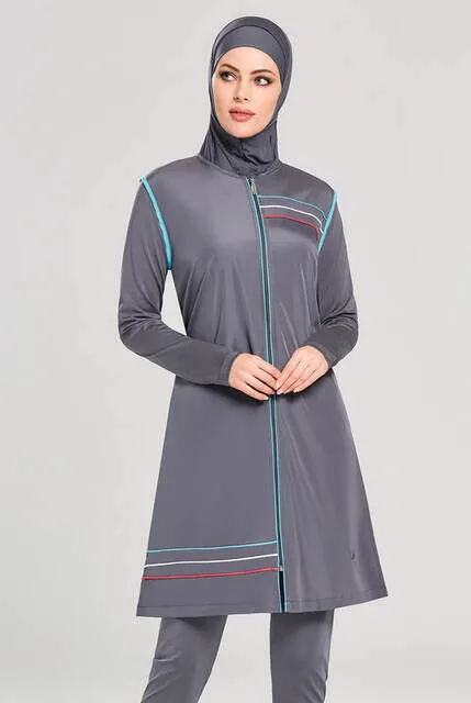 

IQRAH Adasea 1154-19 Anthracite Full Off Hijab Swimwear